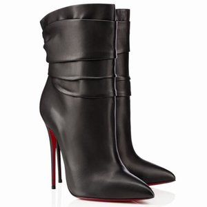 Christian Louboutin Black Leather Booties Size 39